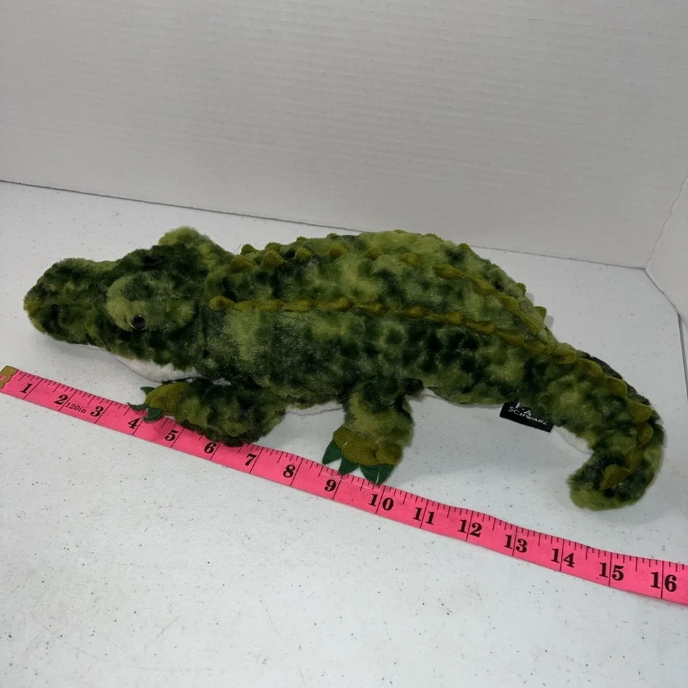 FAO Schwarz Alligator Plush Stuffed Animal Green Textured 15